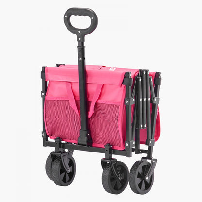 VEVOR Collapsible Wagon Carts 120L & 225LBS Heavy Duty Folding Garden Cart Pink