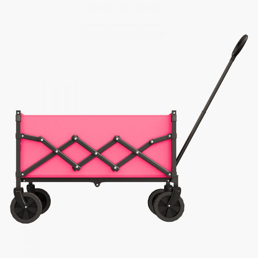 VEVOR Collapsible Wagon Carts 120L & 225LBS Heavy Duty Folding Garden Cart Pink