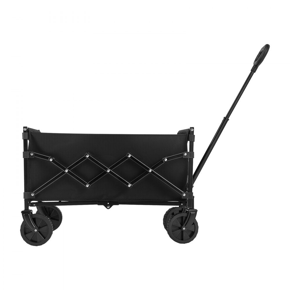 Collapsible Wagon Carts 120L & 225LBS Heavy Duty Folding Garden Cart Black