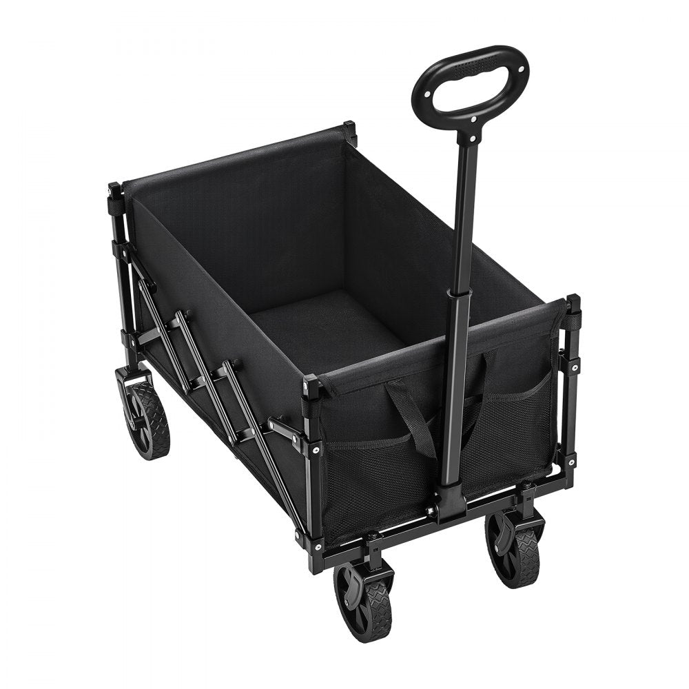 Collapsible Wagon Carts 120L & 225LBS Heavy Duty Folding Garden Cart Black
