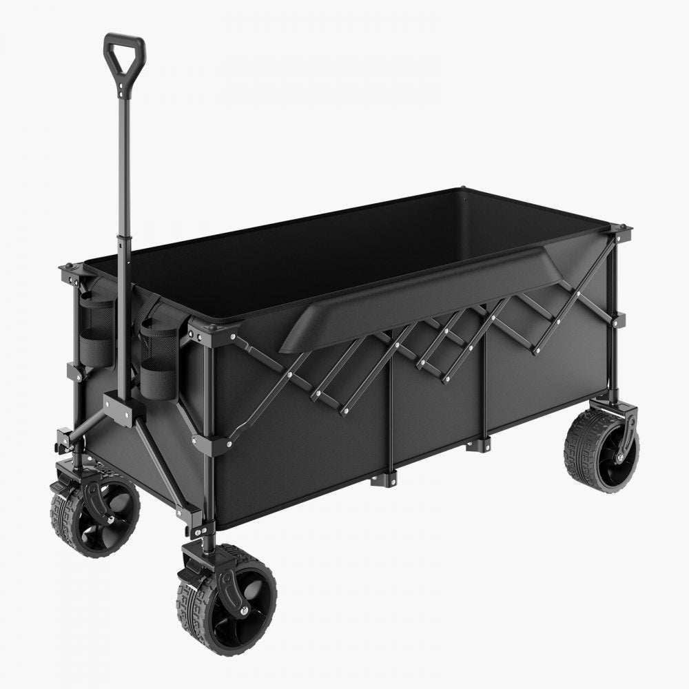 VEVOR Extended Folding Wagon Carts 300L&450LB Heavy Duty Collapsible Garden Cart