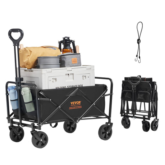 VEVOR Collapsible Folding Wagon, 2 cu.ft Beach Wagon Cart with All-Terrain 5in Wheels,