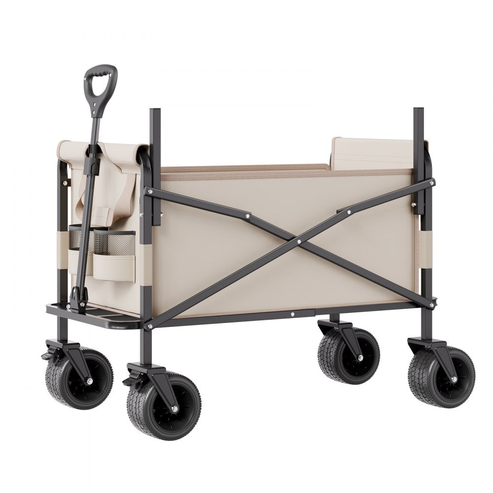 VEVOR Foldable Wagon Cart Converts to Bench 550lb Load & 220L Utility Wagon
