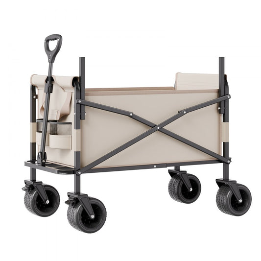 VEVOR Foldable Wagon Cart Converts to Bench 550lb Load & 220L Utility Wagon