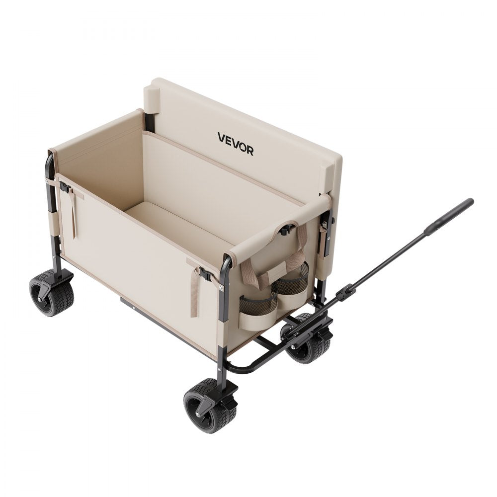 VEVOR Foldable Wagon Cart Converts to Bench 550lb Load & 220L Utility Wagon