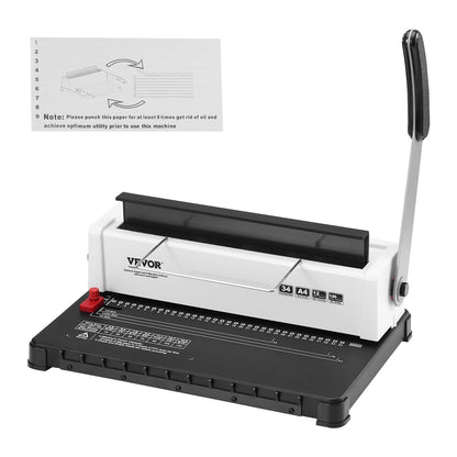 VEVOR Coil Spiral Binding Machine, Manual Book Maker 34-Holes Binding 120 Sheets,