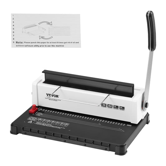 VEVOR Coil Spiral Binding Machine, Manual Book Maker 34-Holes Binding 120 Sheets,