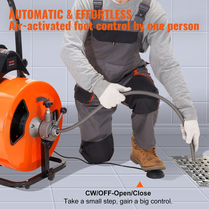 Electric Drain Auger with 30m Cable and Auto Feed System
