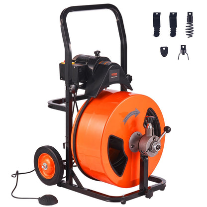 Electric Drain Auger with 30m Cable and Auto Feed System