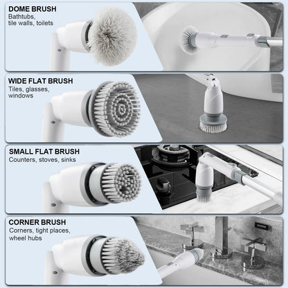 VEVOR Electric Spin Scrubber, Cordless Cleaning Brush with 2 Adjustable Speeds and