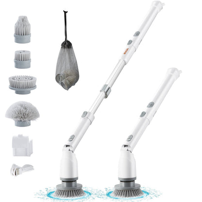 Cordless Electric Spin Scrubber with 4 Brush Heads & Extendable Handle