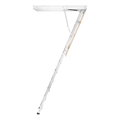 Aluminum Attic Ladder, Fits 299-314 cm/233.5-299 cm Ceiling Height, 1372 x 572 mm Opening, 170 kg Load Capacity, Multi-Purpose Foldable Lightweight & Portable Attic Stairs for Convenient Access