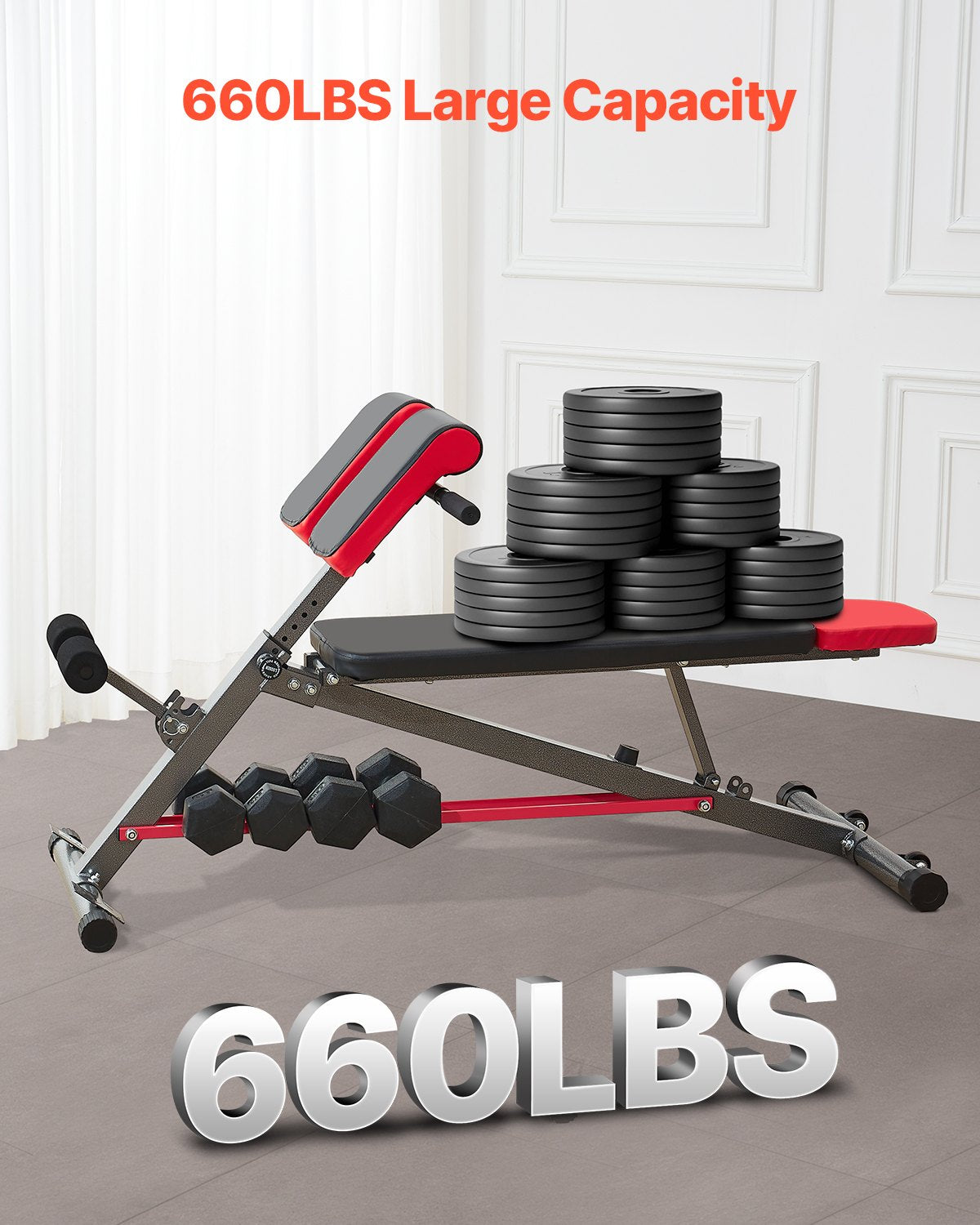 Adjustable Roman Chair for Full-Body Workouts, Supports Up to 300 kg