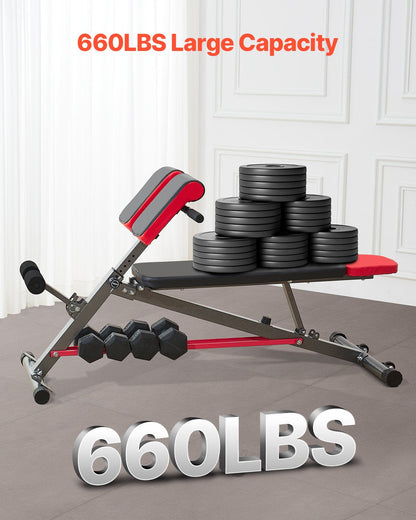 Adjustable Roman Chair for Full-Body Workouts, Supports Up to 300 kg