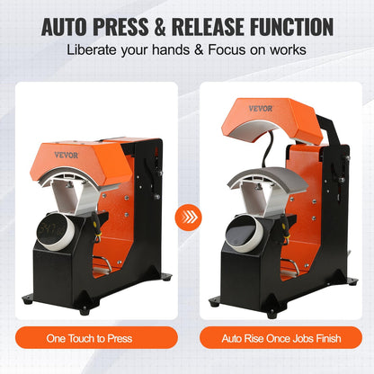 Automatic Hat Heat Press with 3 Interchangeable Heating Pads for Sublimation