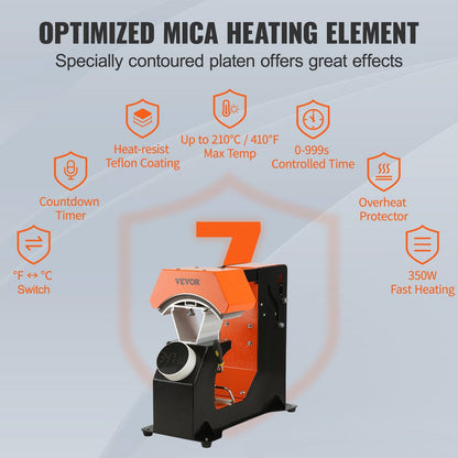 Automatic Hat Heat Press with 3 Interchangeable Heating Pads for Sublimation
