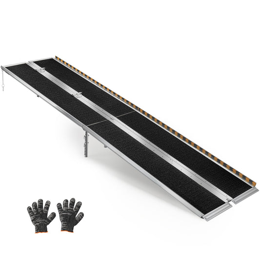 Portable Wheelchair Ramp, 3045 mm, Non-Slip Aluminum Folding Handicap Ramp for Wheelchair, 800 lbs Capacity, Door Threshold Ramps for Home Steps, Stairs, Entry, Threshold, Doorways, Scooter