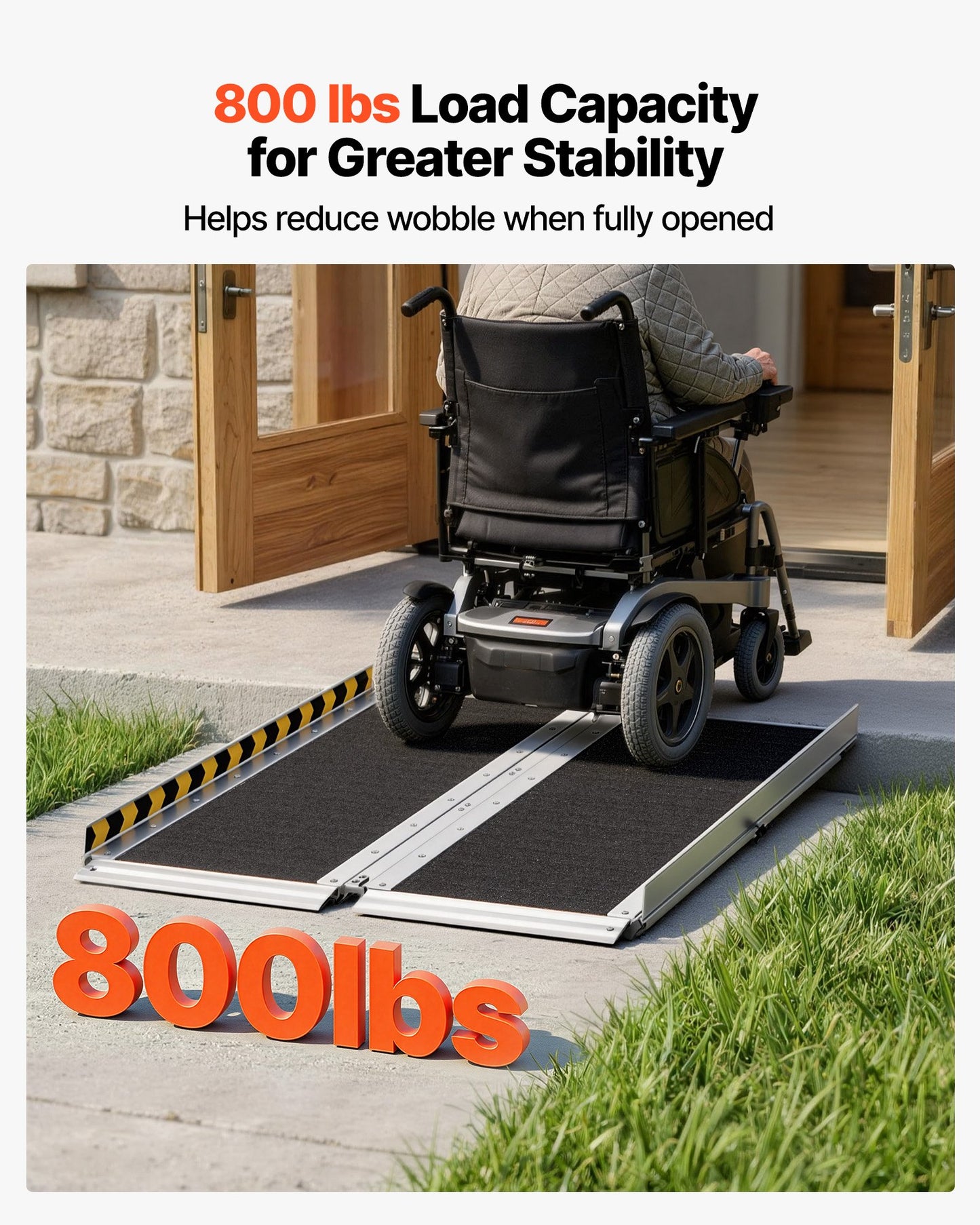 Portable Wheelchair Ramp, 915 mm, Non-Slip Aluminum Folding Handicap Ramp for Wheelchair, 800 lbs Capacity, Door Threshold Ramps for Home Steps, Stairs, Entry, Threshold, Doorways, Scooter, Curb
