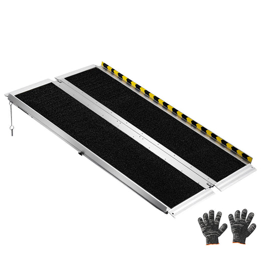 Portable Wheelchair Ramp, 1219.2 mm, Non-Slip Aluminum Folding Handicap Ramp for Wheelchair, 800 lbs Capacity, Door Threshold Ramps for Home Steps, Stairs, Entry, Threshold, Doorways, Scooter