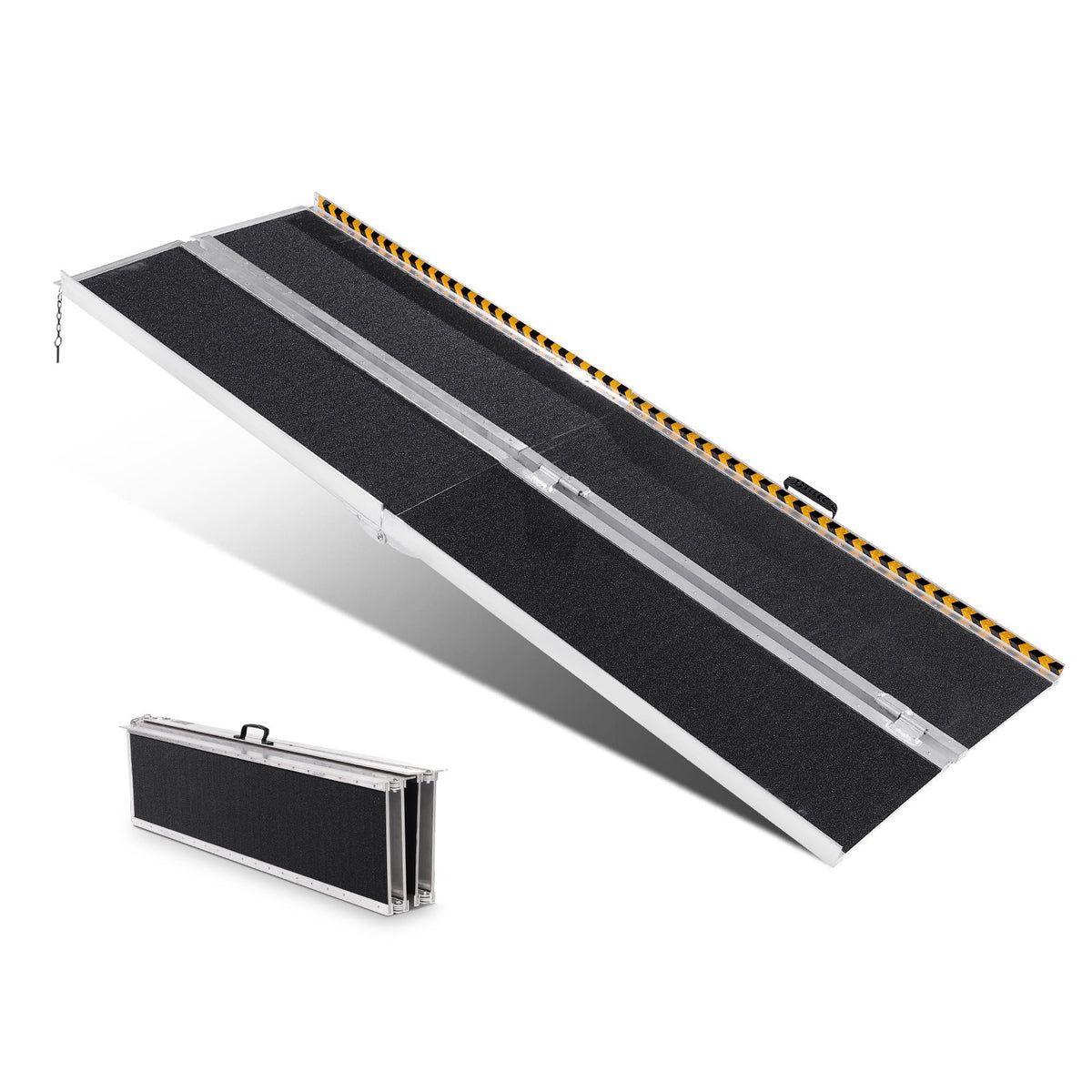 VEVOR Portable Wheelchair Ramp, 213 cm 363 kg Capacity, Non-Slip Aluminum Folding