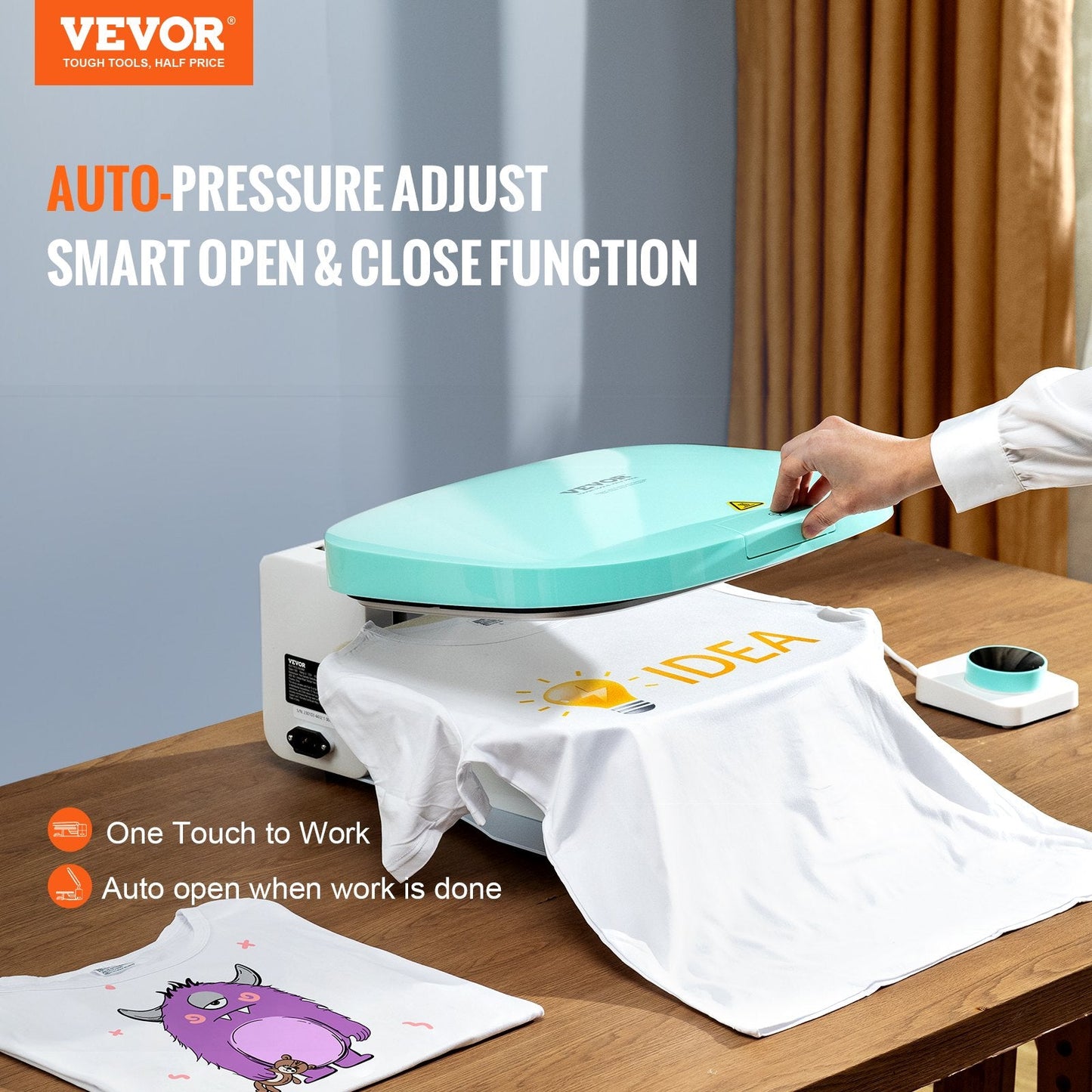 Professional Auto Heat Press 38x30cm for DIY T-Shirts & Vinyl Projects