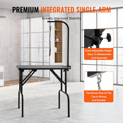 VEVOR Pet Grooming Table Arm with Clamp, 808 x 460 mm Dog Grooming Station, Foldable
