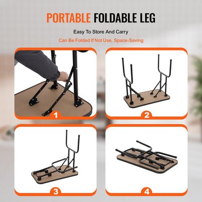 Foldable Pet Grooming Table with Adjustable Arm and Clamp, Holds Up to 100 kg