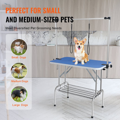 VEVOR Pet Grooming Table Two Arms with Clamp, 915 x 610mm Dog Grooming Station,