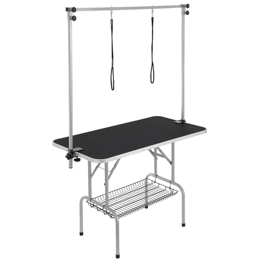 VEVOR Pet Grooming Table Two Arms with Clamp, 117cm Dog Grooming Station, Foldable