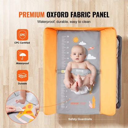 VEVOR Baby Changing Table, Folding Diaper Changing Station with Lockable Wheels,