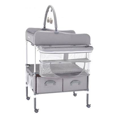 VEVOR Foldable Baby Changing Diaper Station with Side Basket & Hanging Rod Gray