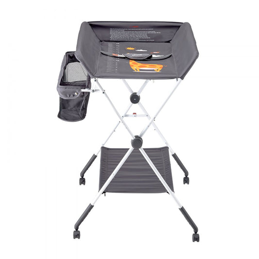 VEVOR Foldable Baby Changing Diaper Station with Side Basket & Wheels Dark Gray