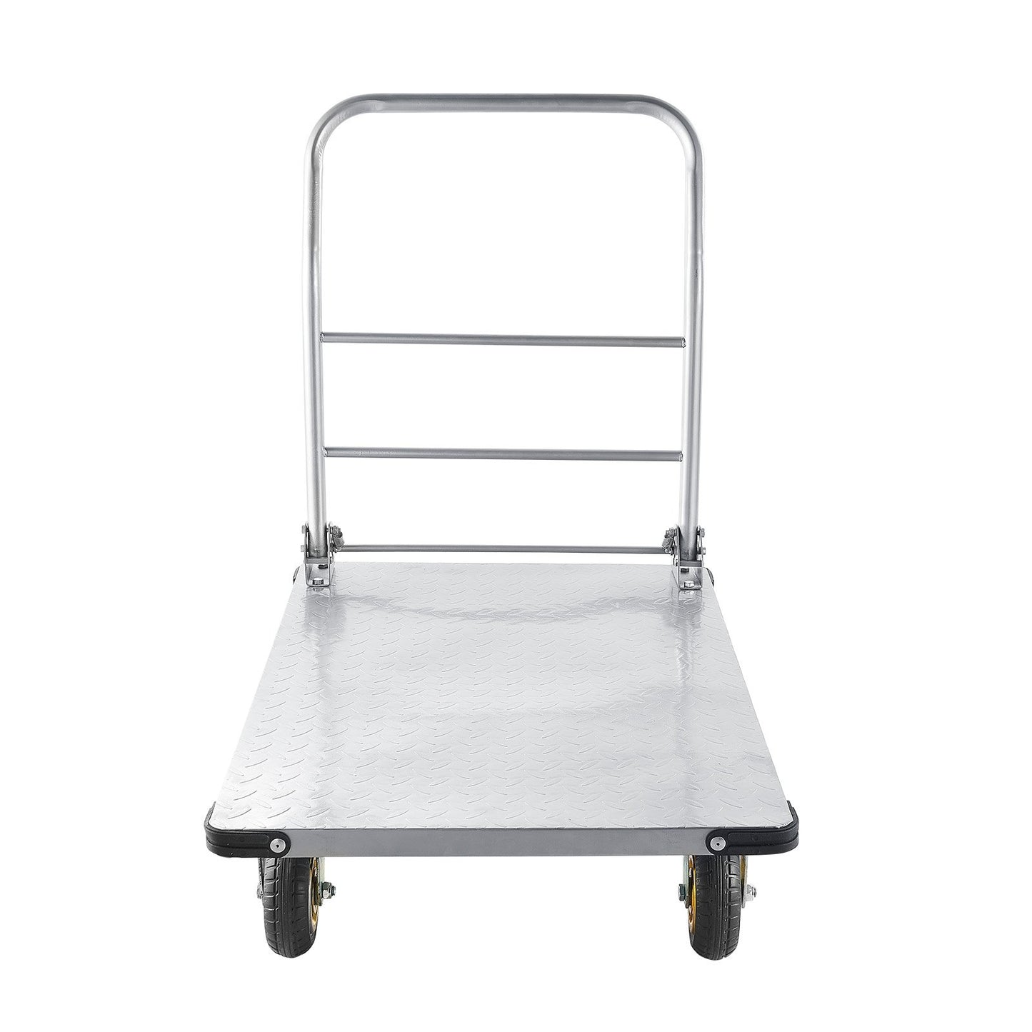 Platform Truck, 907.18 kg Capacity, Heavy Duty Steel Flatbed Cart with Swivel Wheels and Handle, Foldable Platform Hand Push Truck Dolly, for Groceries, Garage, Warehouse, 900 x 600 x 900 mm