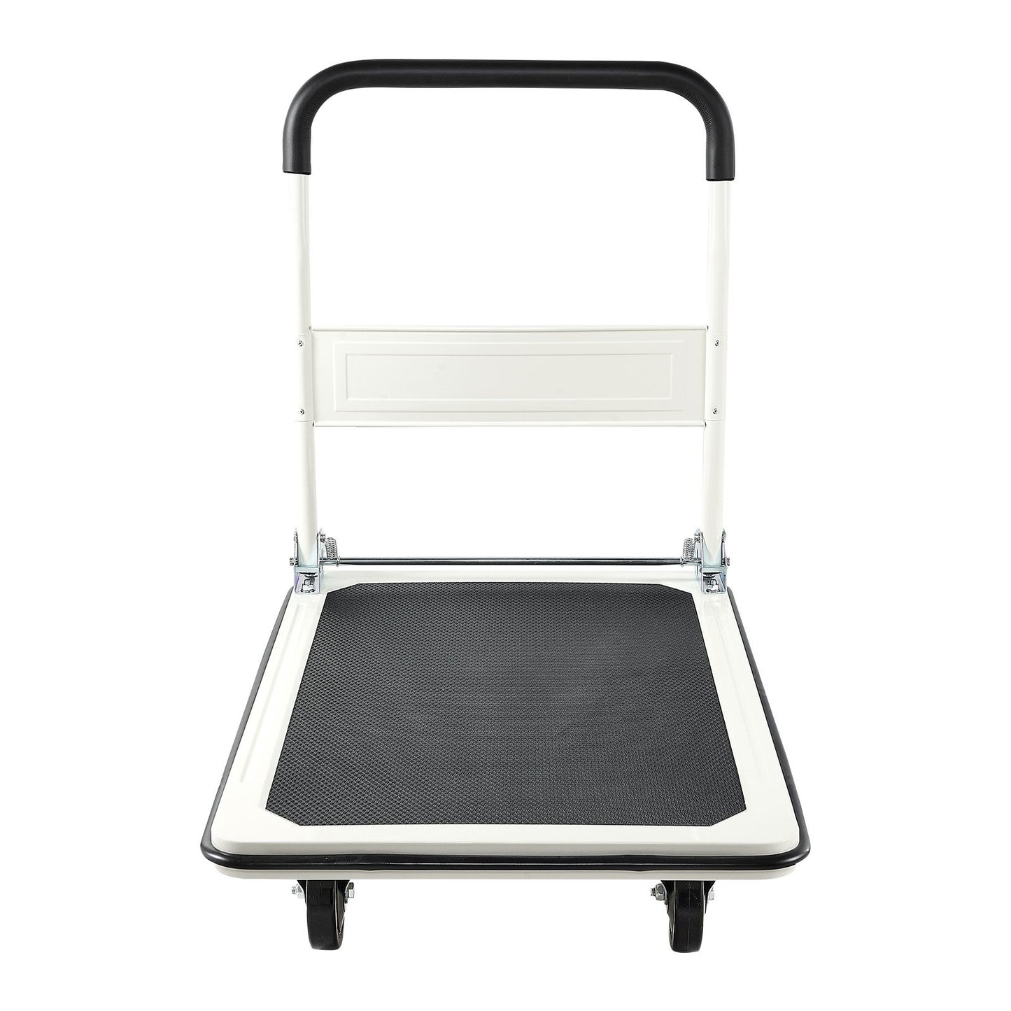 Foldable Push Cart Dolly, 299.37 kg Capacity, Folding Platform Truck with Swivel Wheels, Moving Platform Hand Truck Flatbed Cart, Space Saving Push Handle, for Easy Storage, 900 x 870 x 610 mm