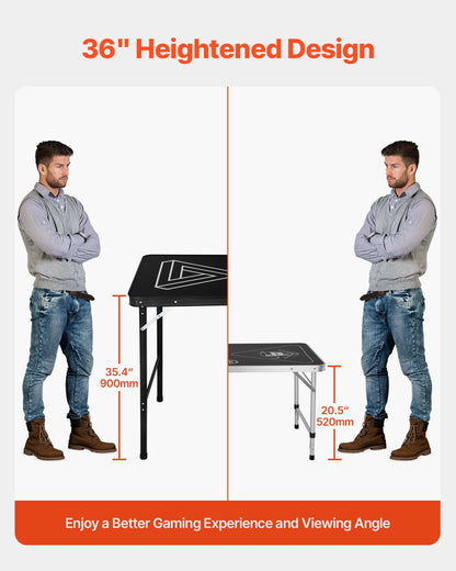 2.4m Portable Folding Beer Pong Table with Carrying Handle for Parties
