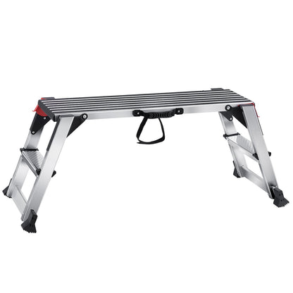 VEVOR Folding Work Platform, 660 lbs Load Capacity, Aluminum Drywall Stool Ladder,