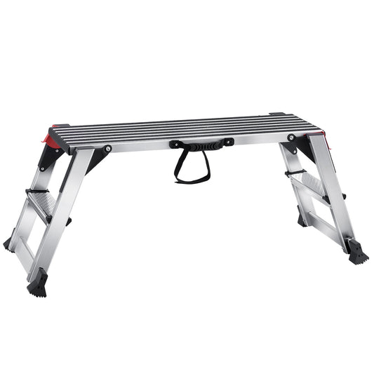 VEVOR Folding Work Platform, 660 lbs Load Capacity, Aluminum Drywall Stool Ladder,