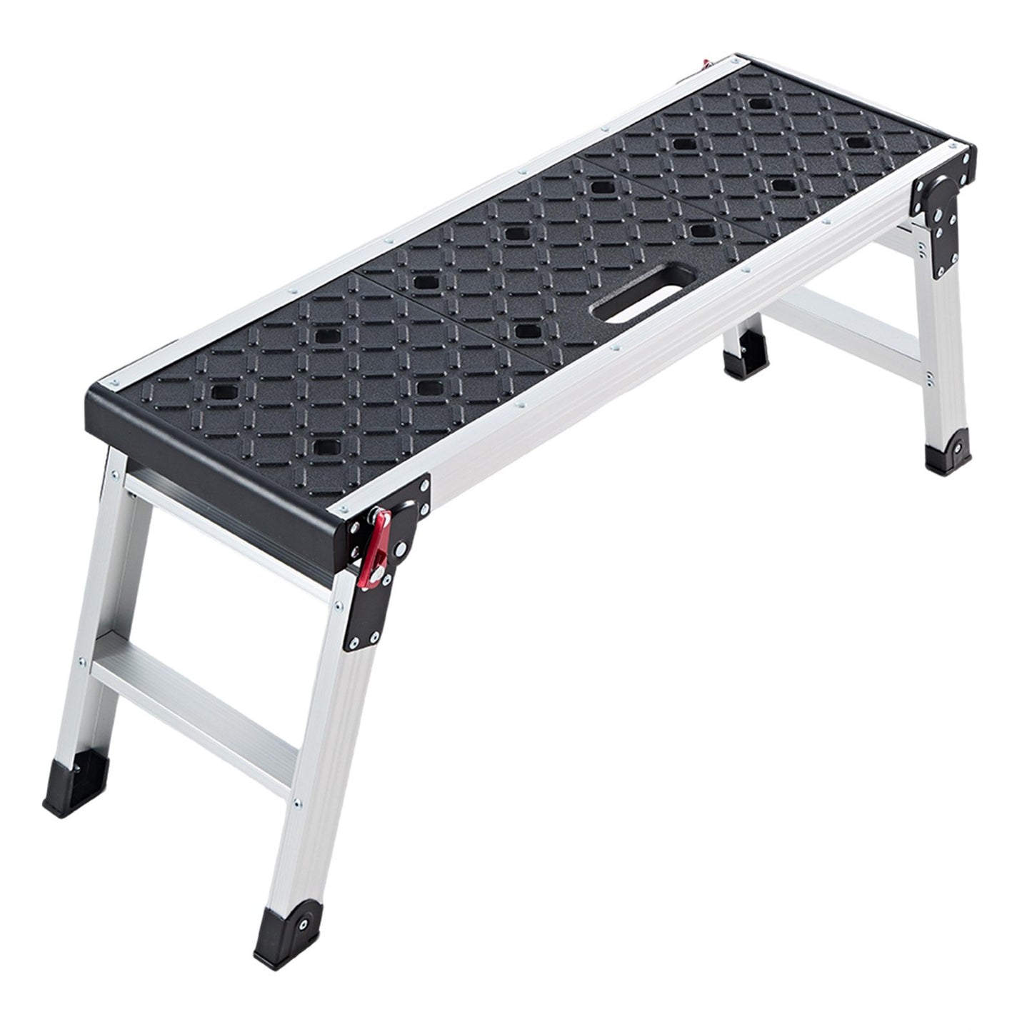 Folding Work Platform, 910 x 310 mm Aluminum Step Stool, 420 mm Height, 226.8 kg Load Capacity, Heavy Duty Platform Ladder with Locks, Portable Work Bench for Painting & Maintenance & Home