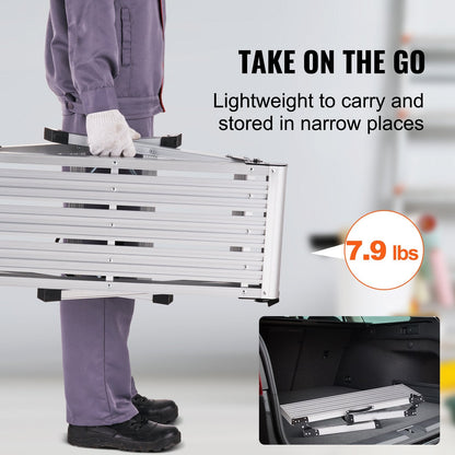 Folding Aluminum Work Platform, 150 kg Capacity, Non-Slip, 76 x 30 x 50.8 cm