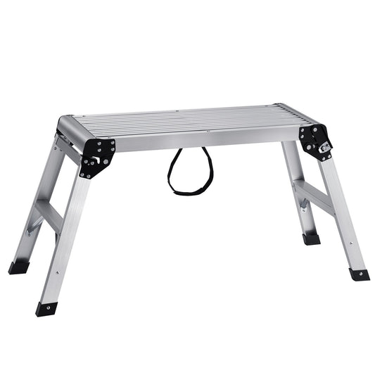 VEVOR Folding Work Platform, 330 lbs Load Capacity, Aluminum Drywall Stool Ladder,