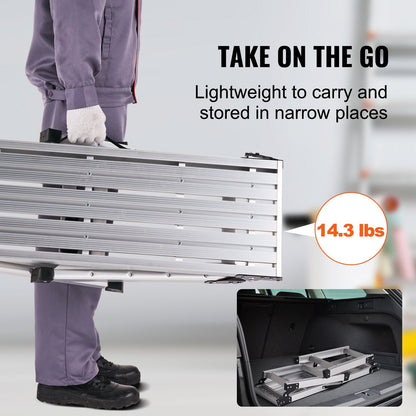 Adjustable Folding Aluminum Work Platform, 150 kg Capacity, 0.58-0.87 m Height