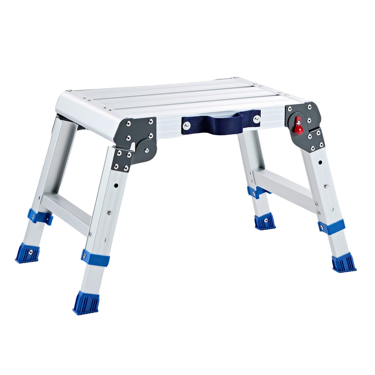 Folding Work Platform, Adjustable Height 305-406 mm, 226.8 kg Capacity Aluminum Step Stool, Heavy Duty Non-Slip Platform Ladder, Portable Work Bench for Painting, Cleaning, Home & Professional