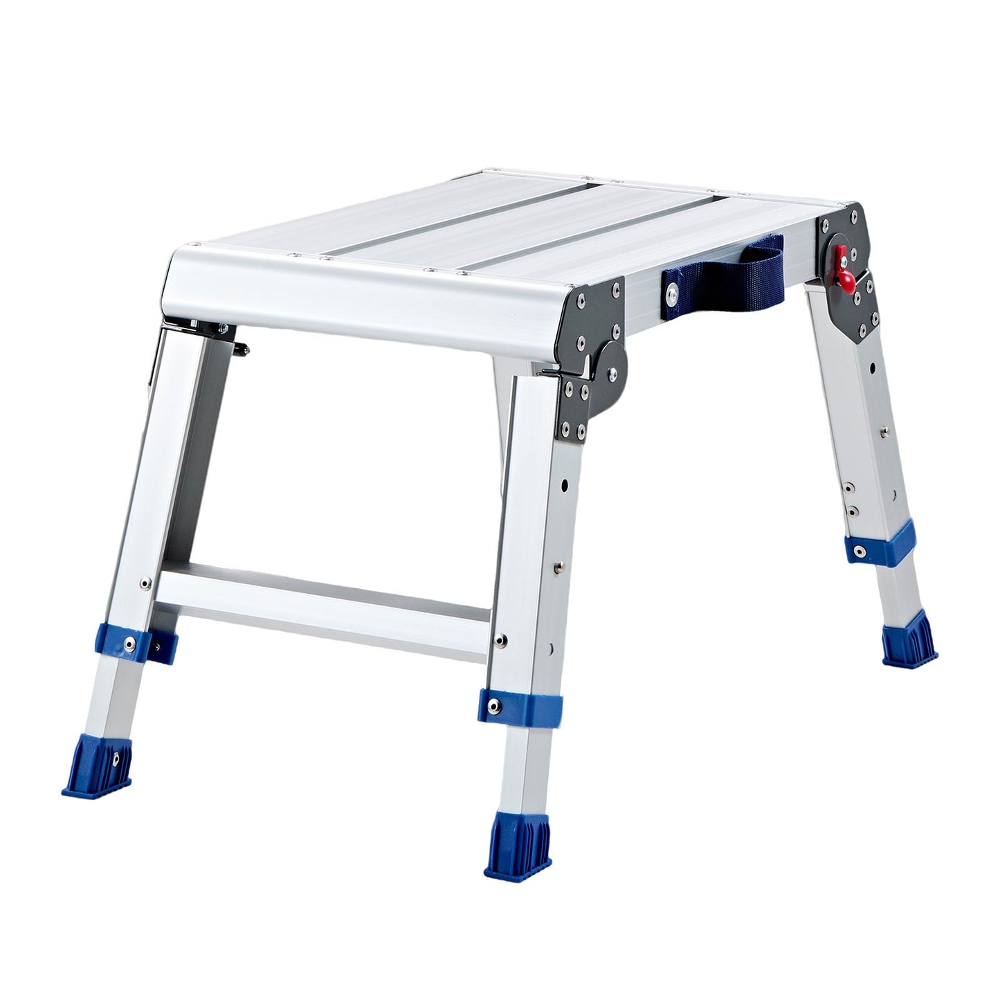 Folding Work Platform, Adjustable Height 305-406 mm, 226.8 kg Capacity Aluminum Step Stool, Heavy Duty Non-Slip Platform Ladder, Portable Work Bench for Painting, Cleaning, Home & Professional