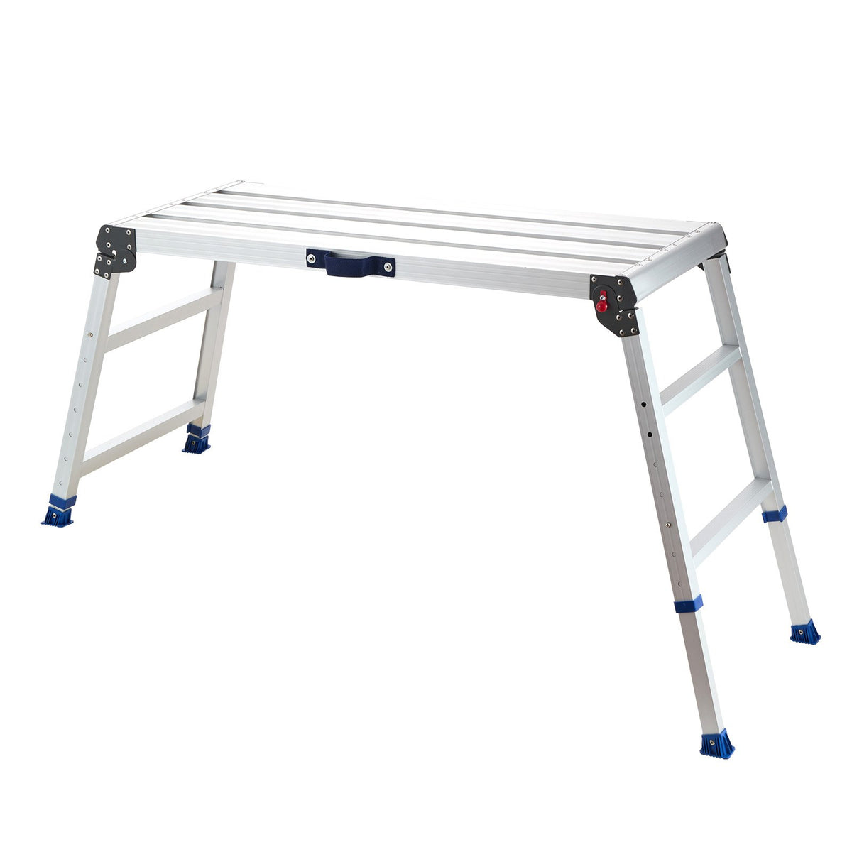 Folding Work Platform, Adjustable Height 584-876 mm, 1016 x 457 mm Aluminum Step Stool, 226.8 kg Load Capacity, Heavy Duty Non-Slip Platform Ladder, Portable Work Bench for Painting, Maintenance