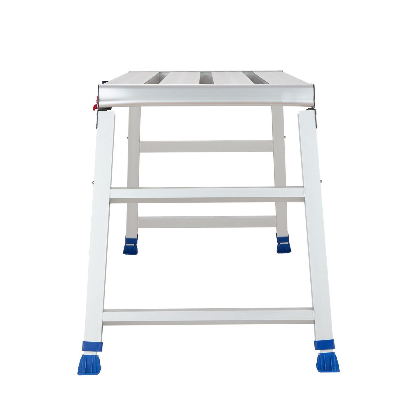 Folding Work Platform, Adjustable Height 584-876 mm, 1016 x 457 mm Aluminum Step Stool, 226.8 kg Load Capacity, Heavy Duty Non-Slip Platform Ladder, Portable Work Bench for Painting, Maintenance