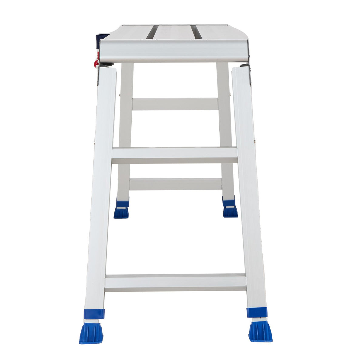 Folding Work Platform, Adjustable Height 584-876 mm, 1016 x 305 mm Aluminum Step Stool, 226.8 kg Load Capacity, Heavy Duty Non-Slip Platform Ladder, Portable Work Bench for Painting, Maintenance