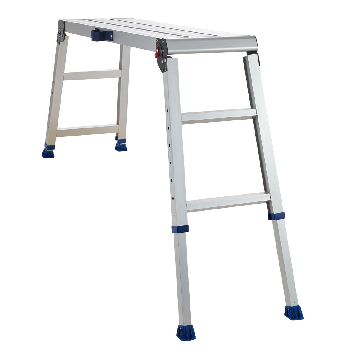 Folding Work Platform, Adjustable Height 584-876 mm, 1016 x 305 mm Aluminum Step Stool, 226.8 kg Load Capacity, Heavy Duty Non-Slip Platform Ladder, Portable Work Bench for Painting, Maintenance