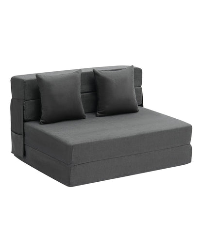 VEVOR Folding Sofa Bed 3-in-1 Foldable Couch Bed with 2 Pillows Dark Grey Twin