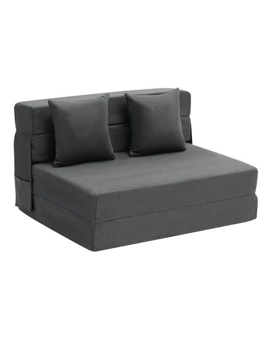 VEVOR Folding Sofa Bed 3-in-1 Foldable Couch Bed with 2 Pillows Dark Grey Twin