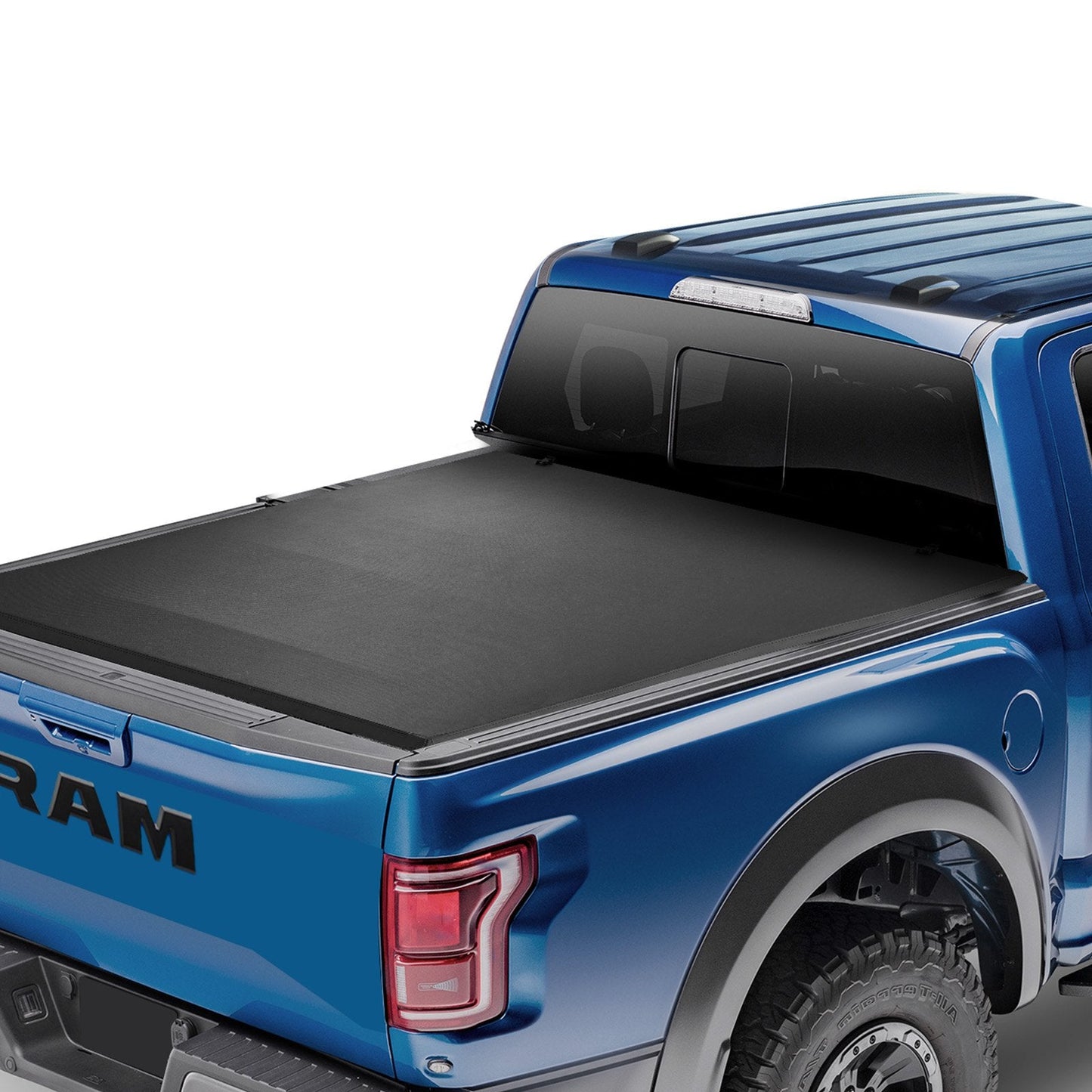 Quad-Fold Truck Bed Cover for 2002-2024 Dodge Ram 1500, Heavy-Duty PVC